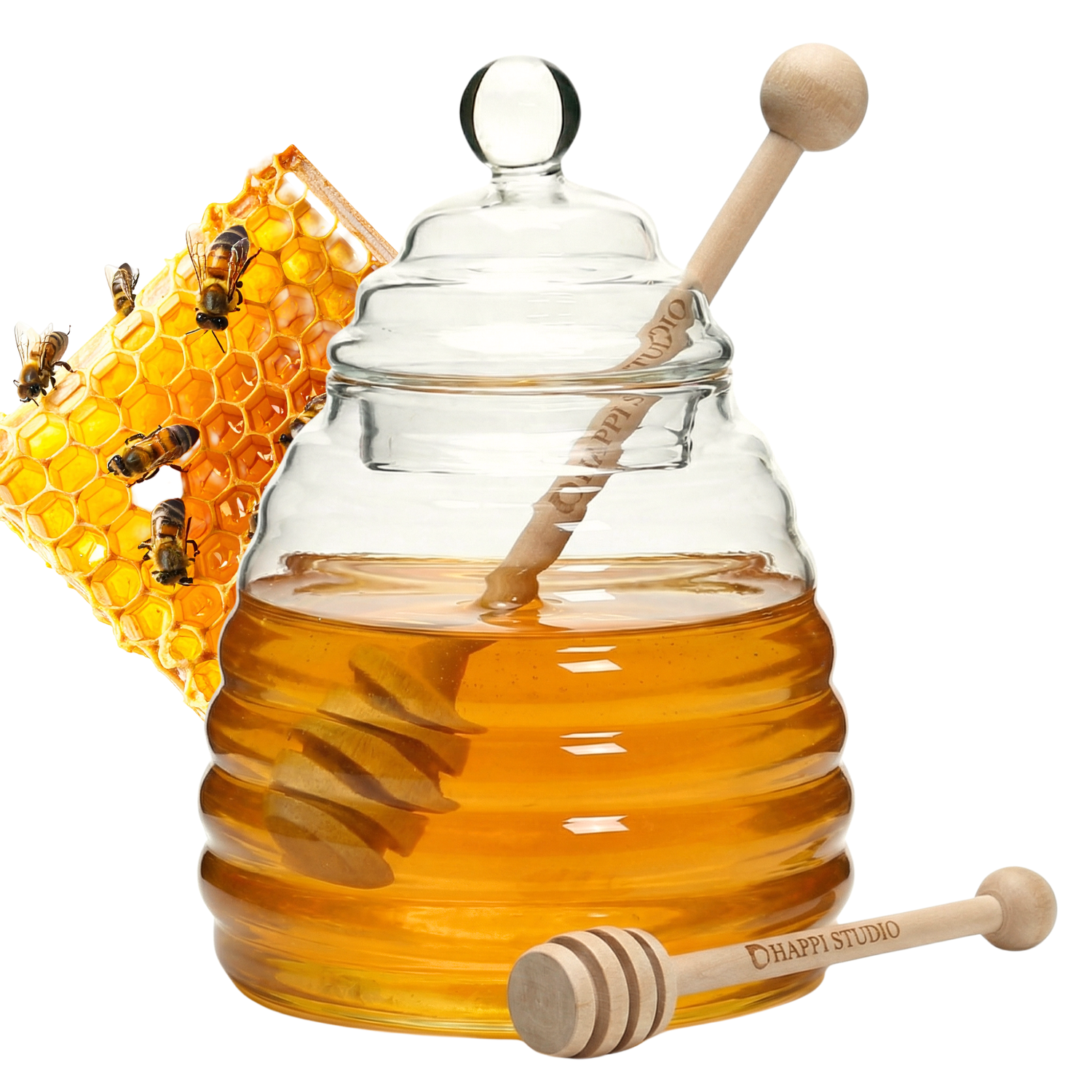 Glass Honey Jar