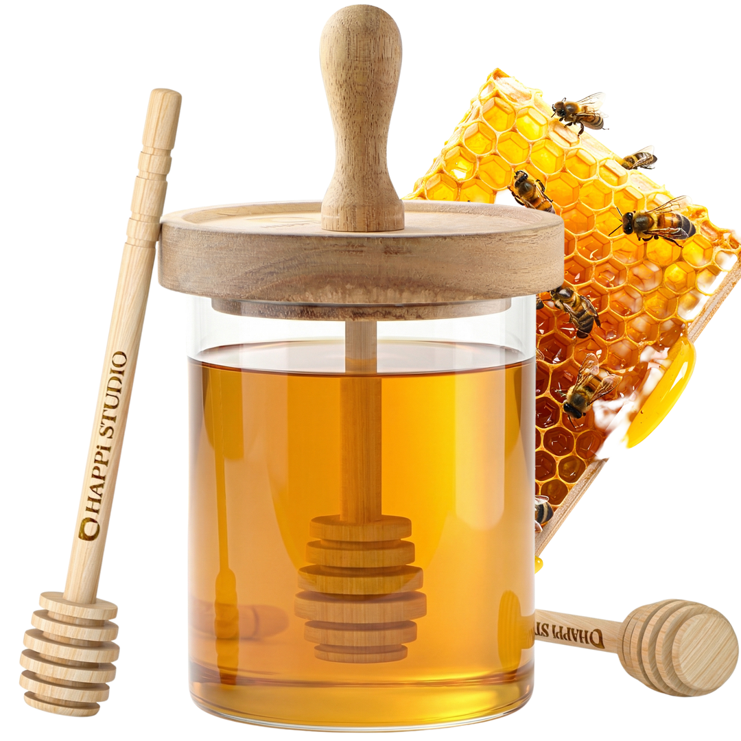 Wooden Honey Jar